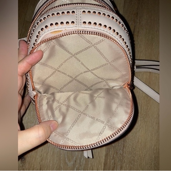 Michael Kors Rhea mini rose studded leather backpack - Picture 6 of 13